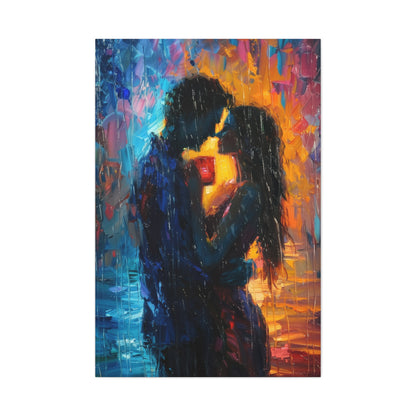 Couple - Leonid Afremov Style Digital Oil Painting Canvas Gallery Wraps