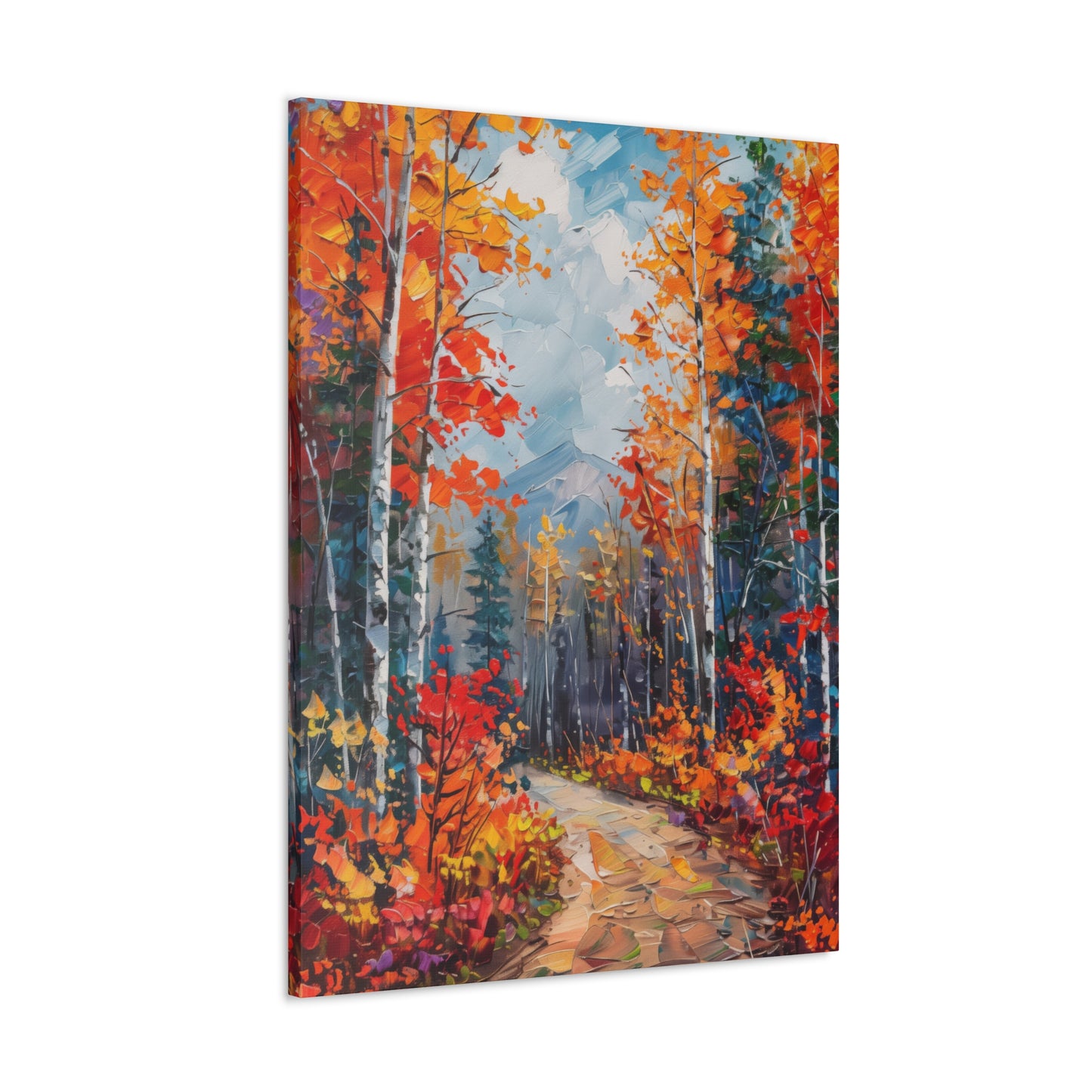 road through autumn forest - Leonid Afremov Style Digital Print Canvas Gallery Wraps