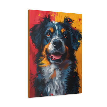 Border Collie Dog - Illustration Canvas Gallery Wraps