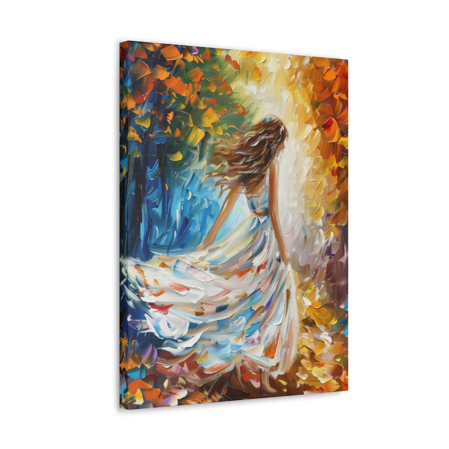 bride walking in street - Leonid Afremov Style Digital Print Canvas Gallery Wraps