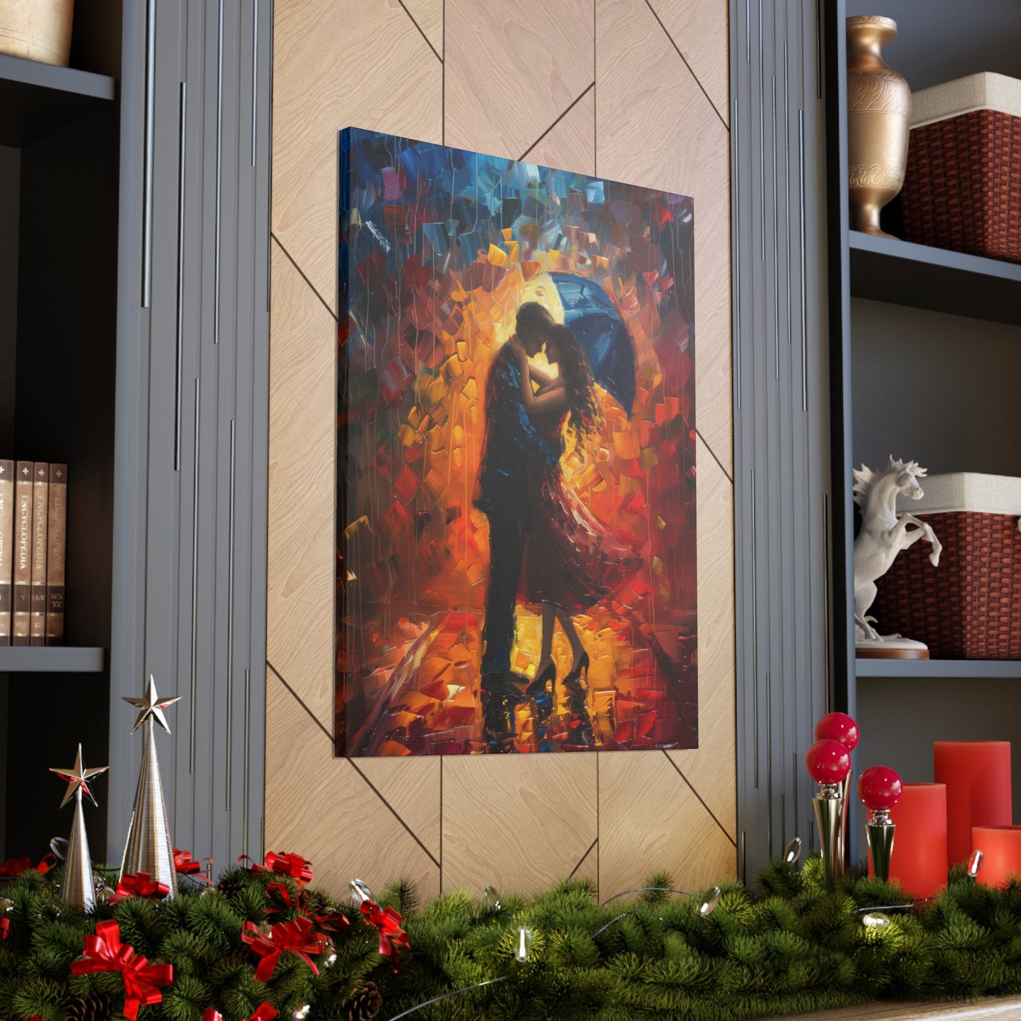 Couple - Leonid Afremov Style Digital Oil Painting Canvas Gallery Wraps