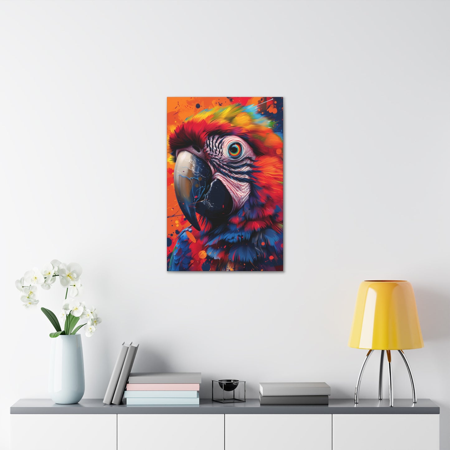 Macaw Parrot - Digital Illustration Canvas Gallery Wraps