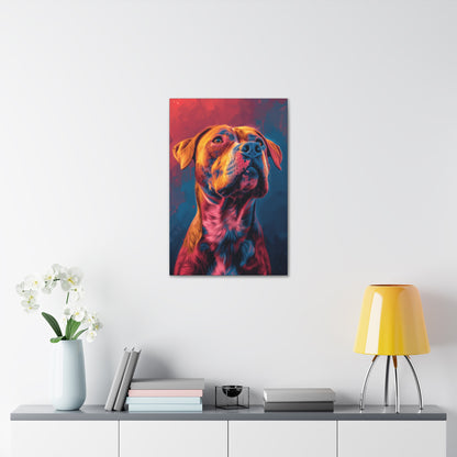 American Pit Bull Terrier - Abstract Illustration Canvas Gallery Wraps