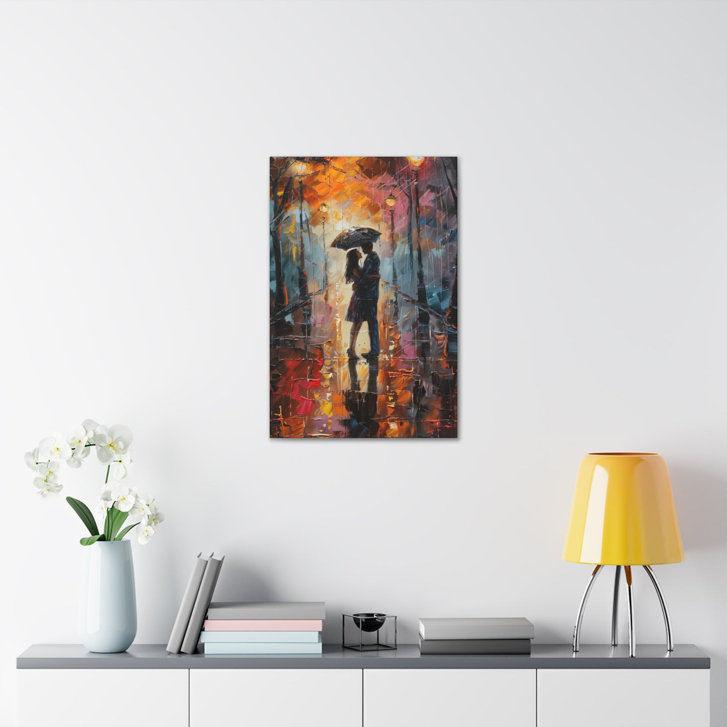 Couple - Leonid Afremov Style Digital Oil Painting Canvas Gallery Wraps