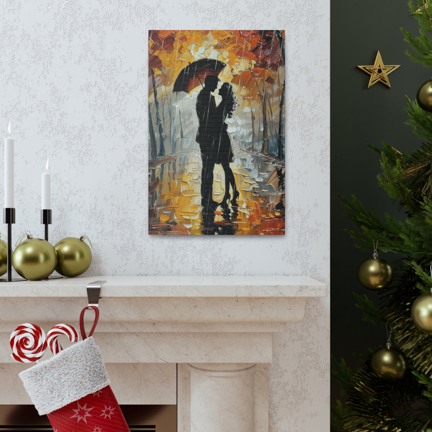 Couple - Leonid Afremov Style Digital Oil Painting Canvas Gallery Wraps