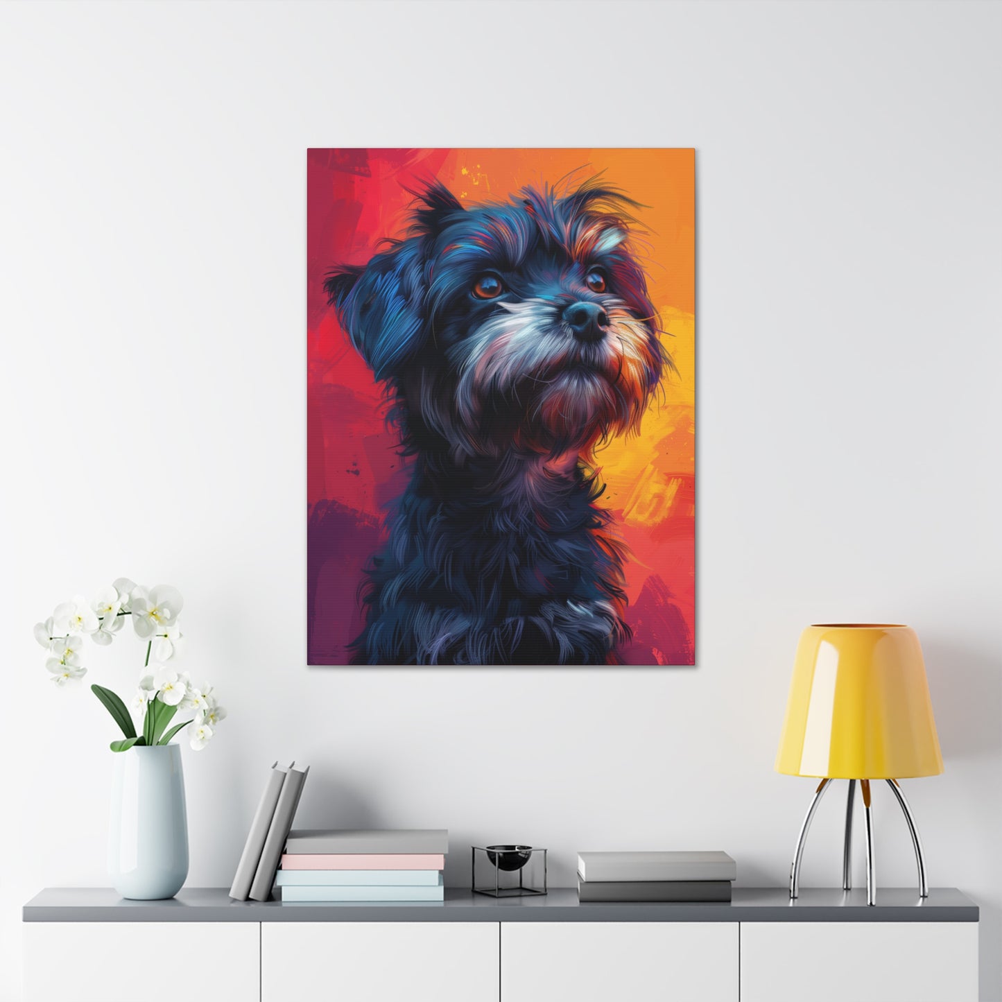 Rottweiler Dog - Abstract Illustration Canvas Gallery Wraps