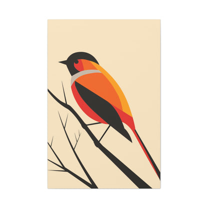 Bird siting on a tree branch Digital Illustration Canvas Gallery Wraps