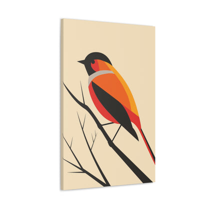 Bird siting on a tree branch Digital Illustration Canvas Gallery Wraps