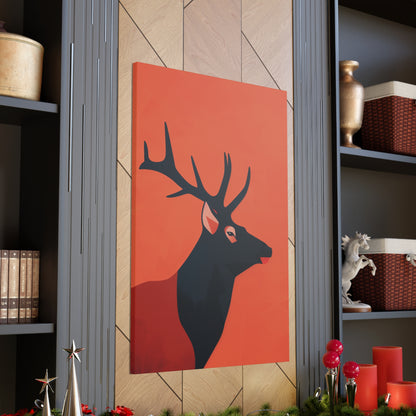 Reindeer with antlers Digital Illustration Canvas Gallery Wraps