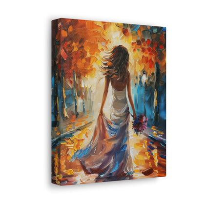 Bride in the Streets - Leonid Afremov Style Digital Print Canvas Gallery Wraps