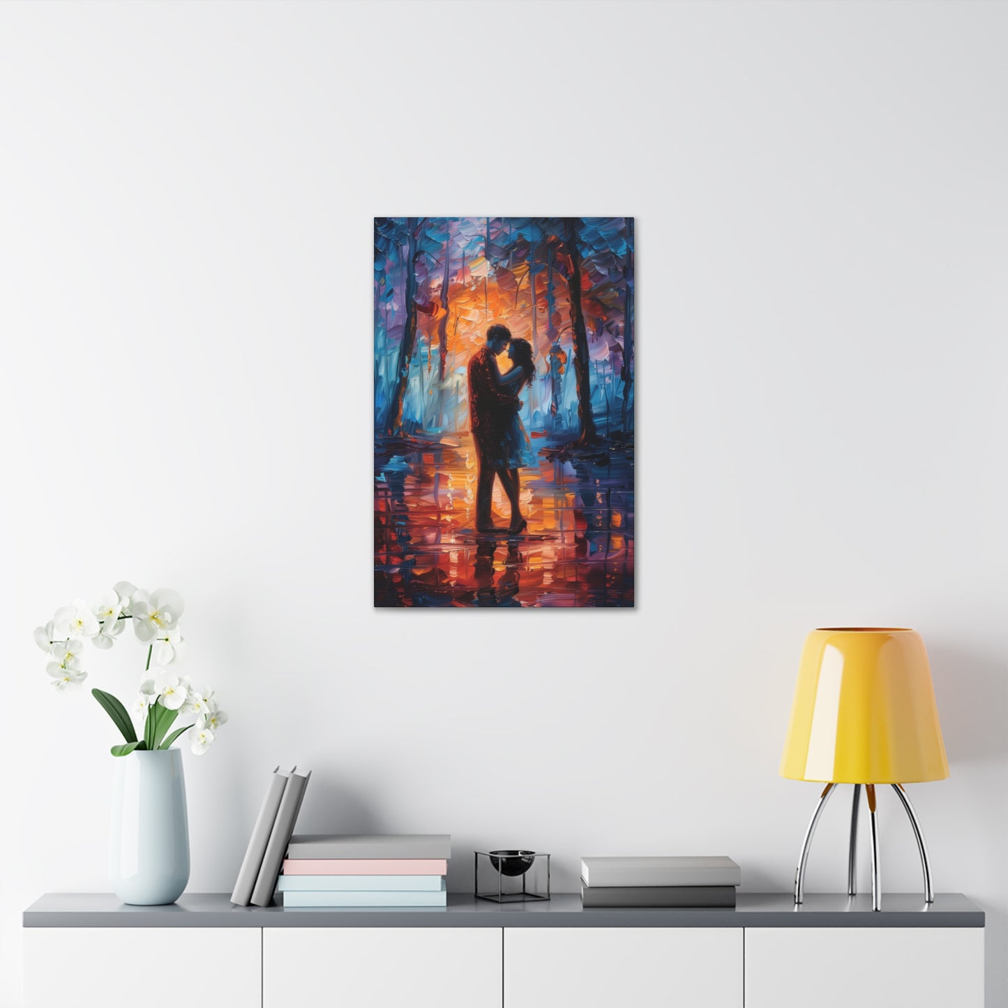 Couple - Leonid Afremov Style Digital Oil Painting Canvas Gallery Wraps