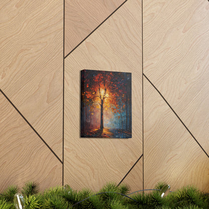 magical tree by the river in the forest - Leonid Afremov Style Digital Print Canvas Gallery Wraps