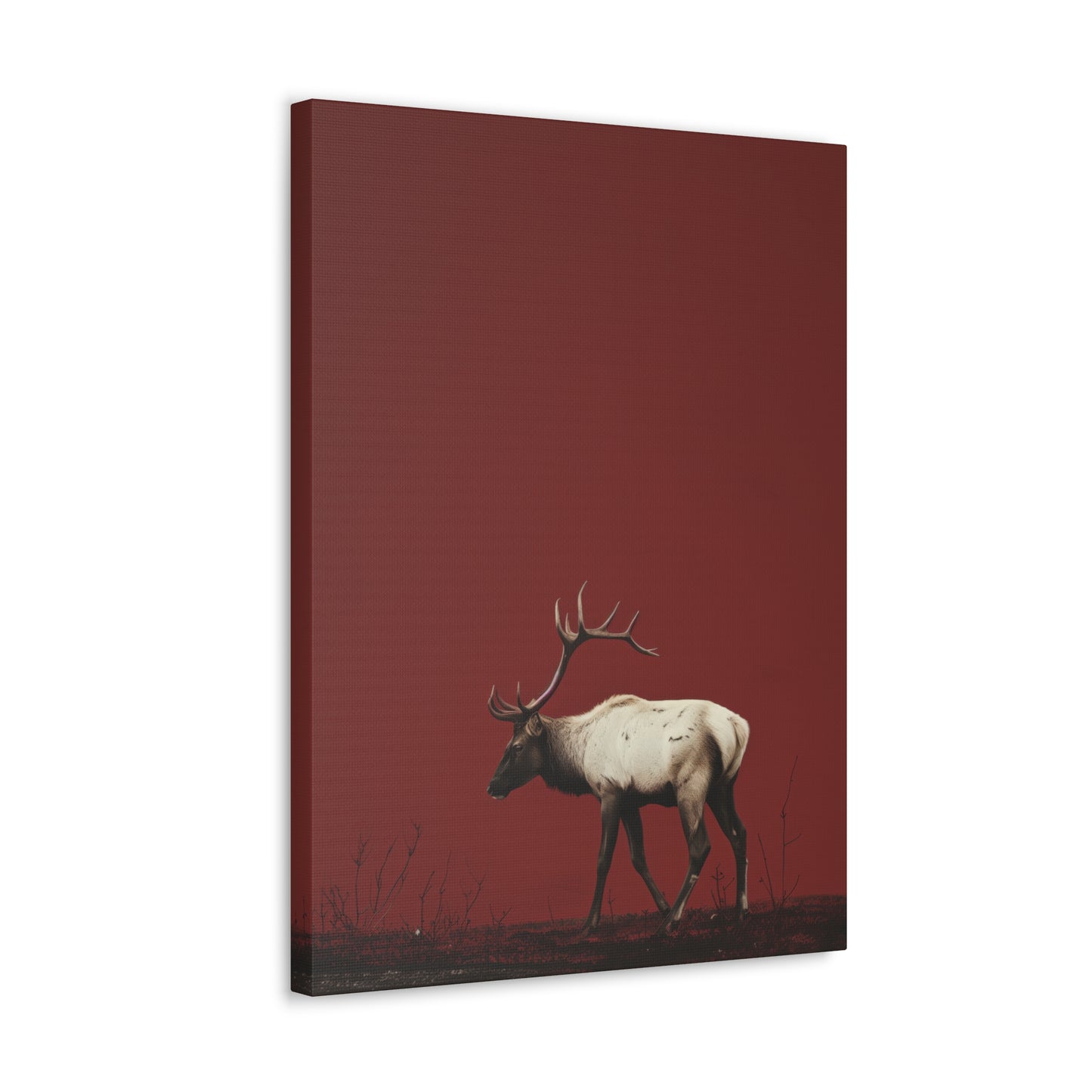 Moose with Antlers Digital Illustration Canvas Gallery Wraps