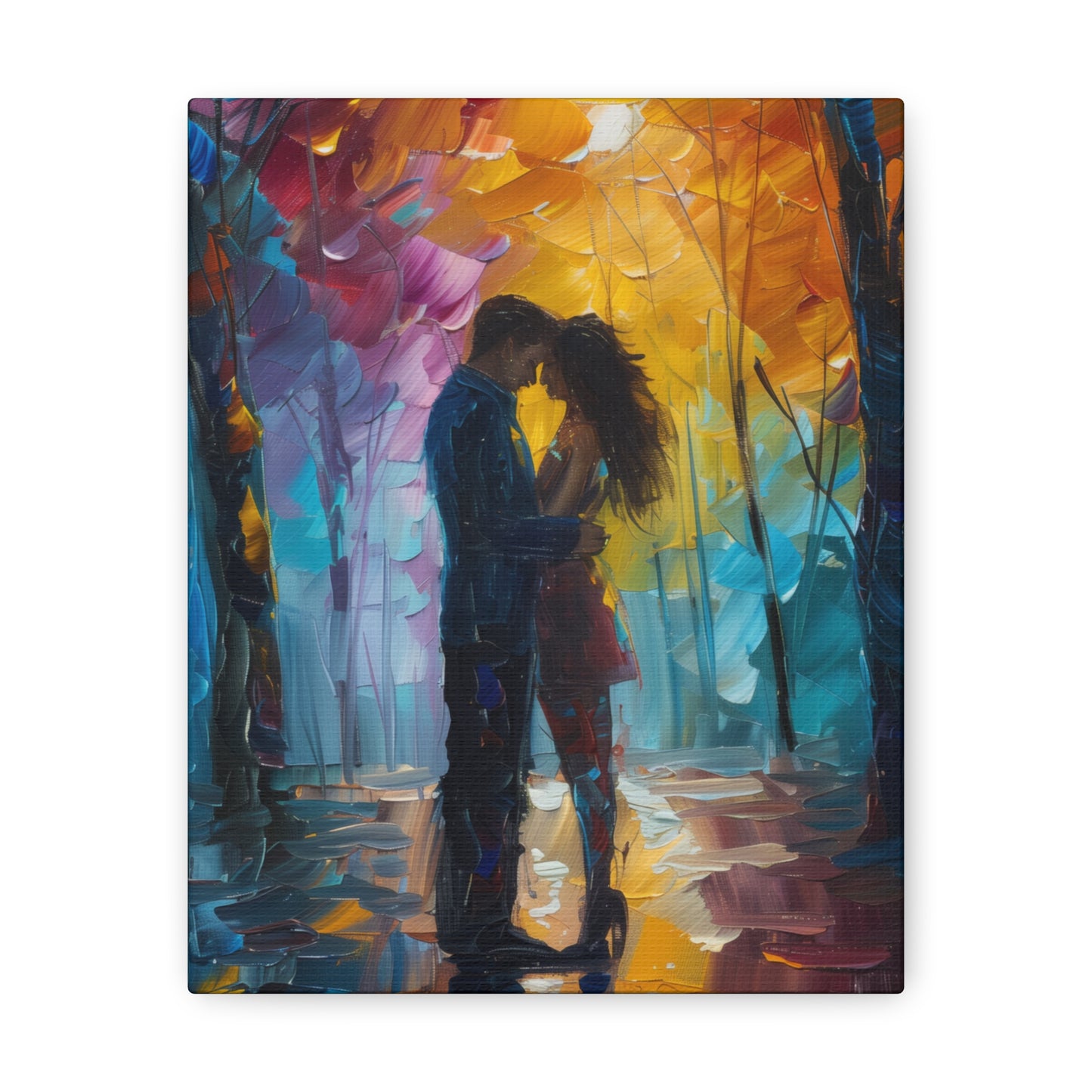 Couple - Leonid Afremov Style Digital Oil Painting Canvas Gallery Wraps