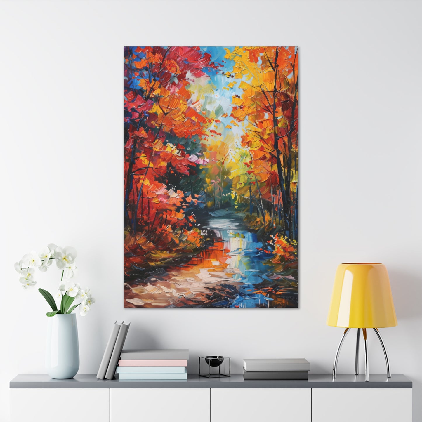 Road Through Autumn Flower Forest - Leonid Afremov Oil Painting Canvas Gallery Wraps