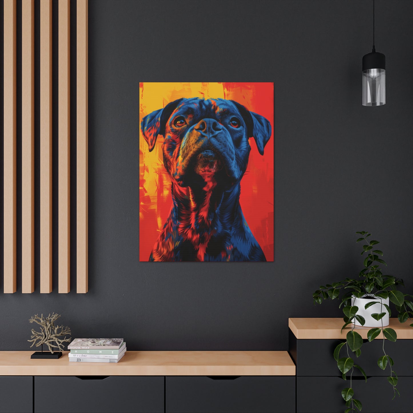 American Pit Bull Terrier - Abstract Illustration Canvas Gallery Wraps