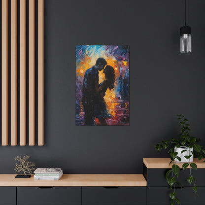 Couple - Leonid Afremov Style Digital Oil Painting Canvas Gallery Wraps