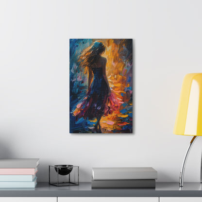 girl - Leonid Afremov Style Digital Print Canvas Gallery Wraps