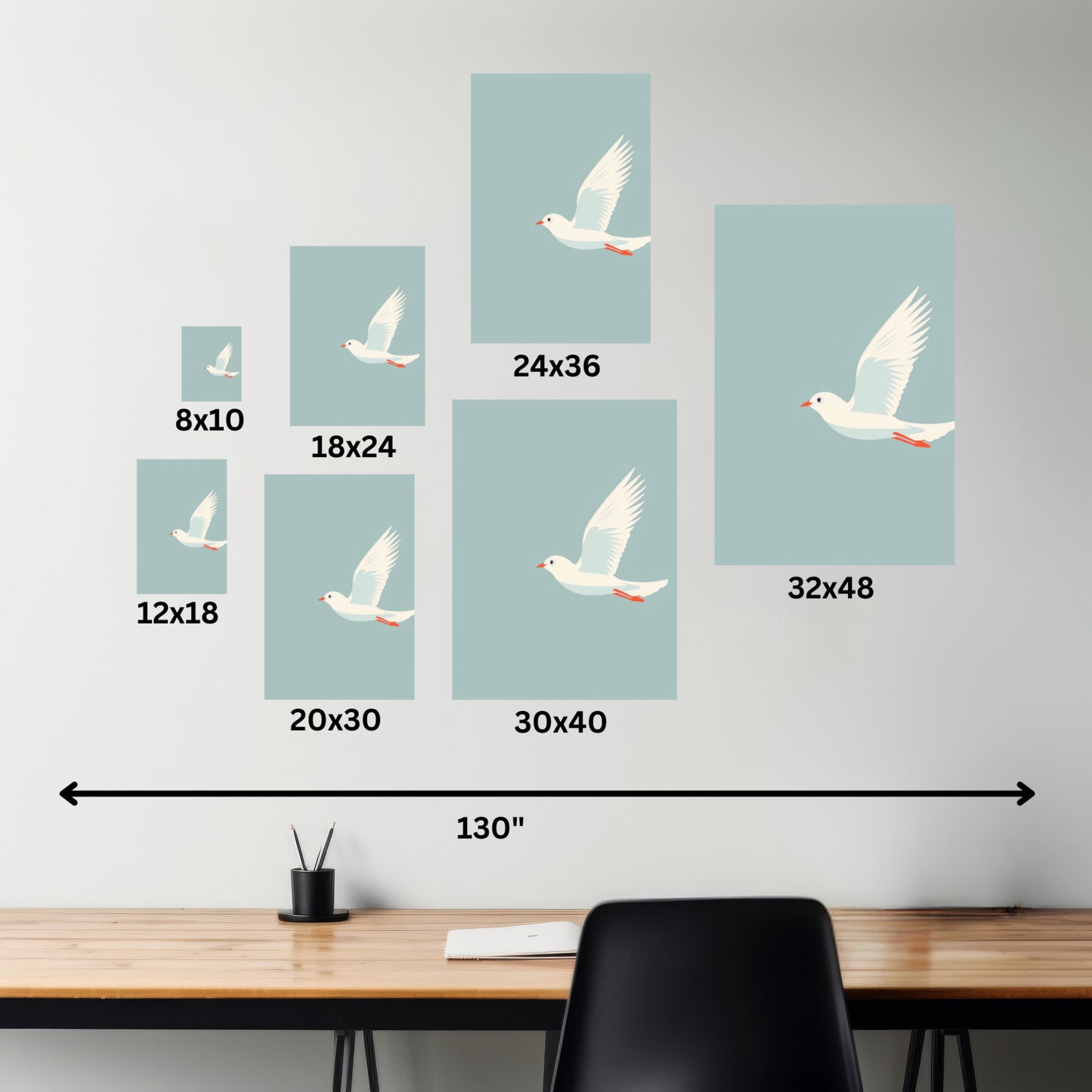 White Dove Flying Digital Illustration Canvas Gallery Wraps