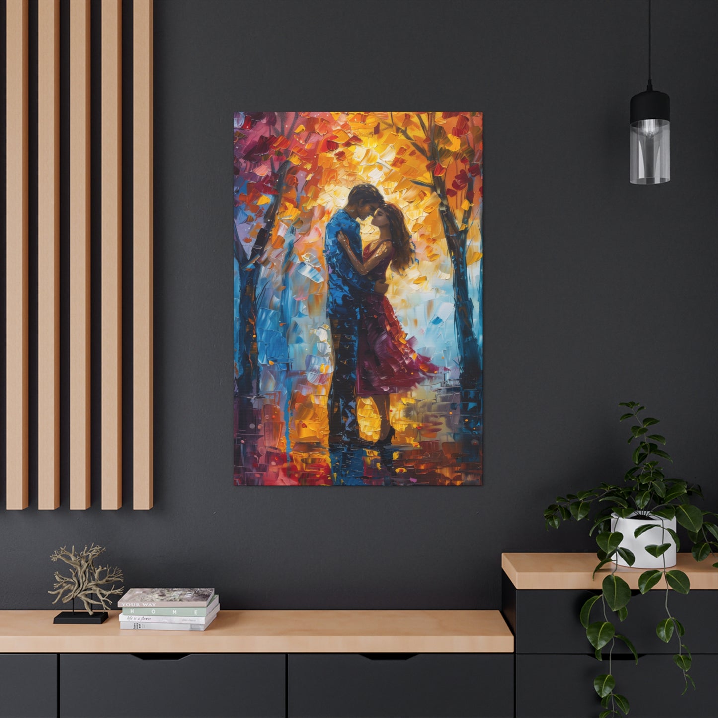 Couple - Leonid Afremov Style Digital Oil Painting Canvas Gallery Wraps