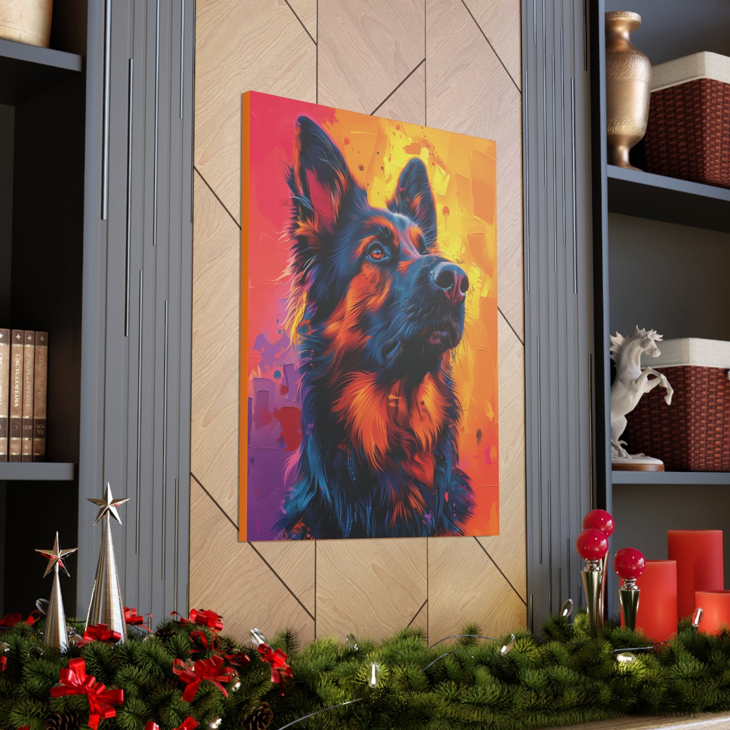 German Shepherd - Abstract Illustration Canvas Gallery Wraps