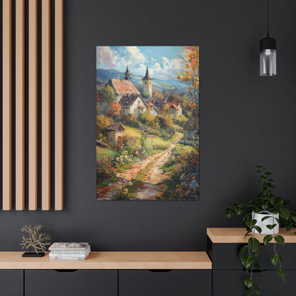 European country side in medieval times whimsical Digital Oil Painting Print Canvas Gallery Wraps