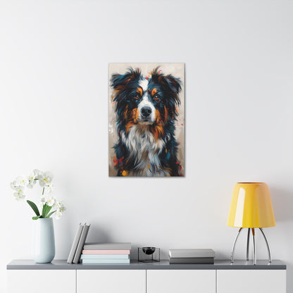 Border Collie Dog - Abstract Illustration Canvas Gallery Wraps