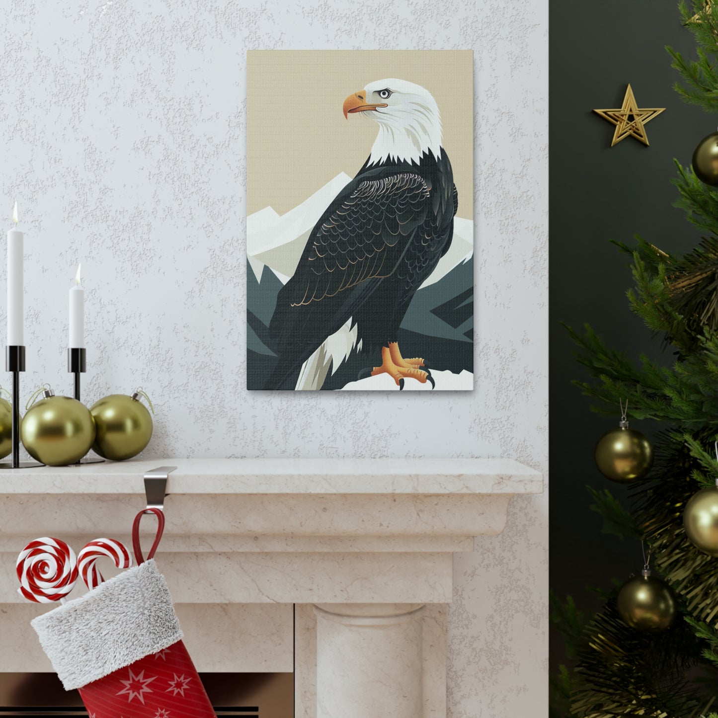 Bald Eagle Digital Illustration Canvas Gallery Wraps