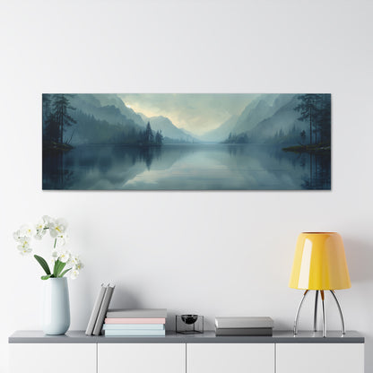 Deserted Scottish Lake - Morning Panorama Canvas Gallery Wraps