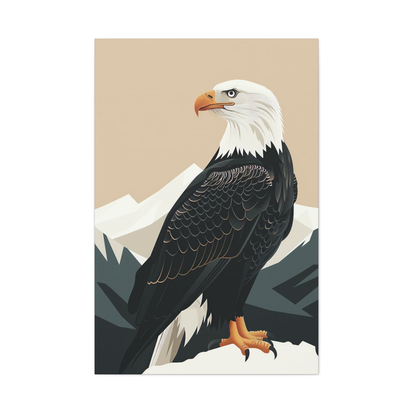 Bald Eagle Digital Illustration Canvas Gallery Wraps