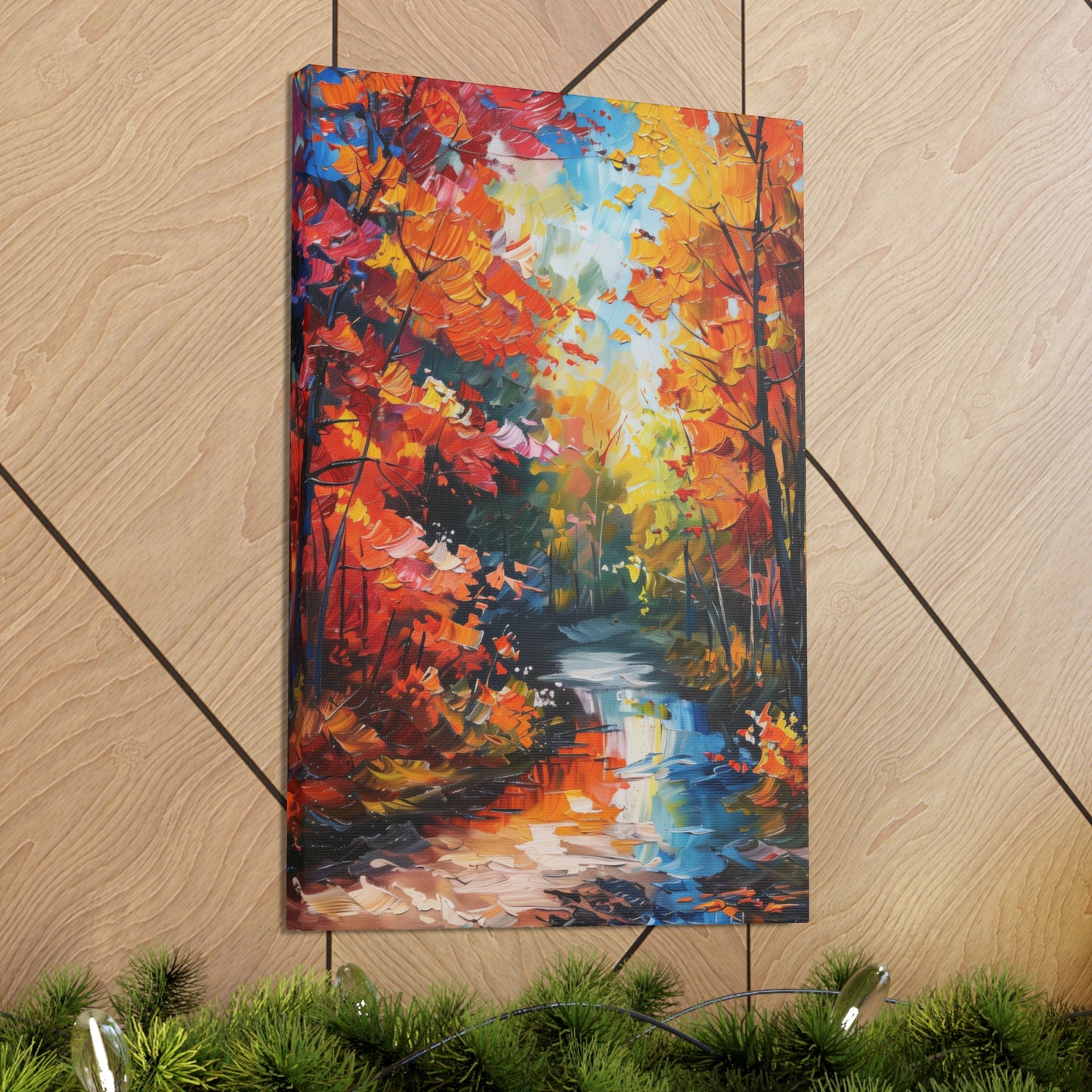 Road Through Autumn Flower Forest - Leonid Afremov Oil Painting Canvas Gallery Wraps