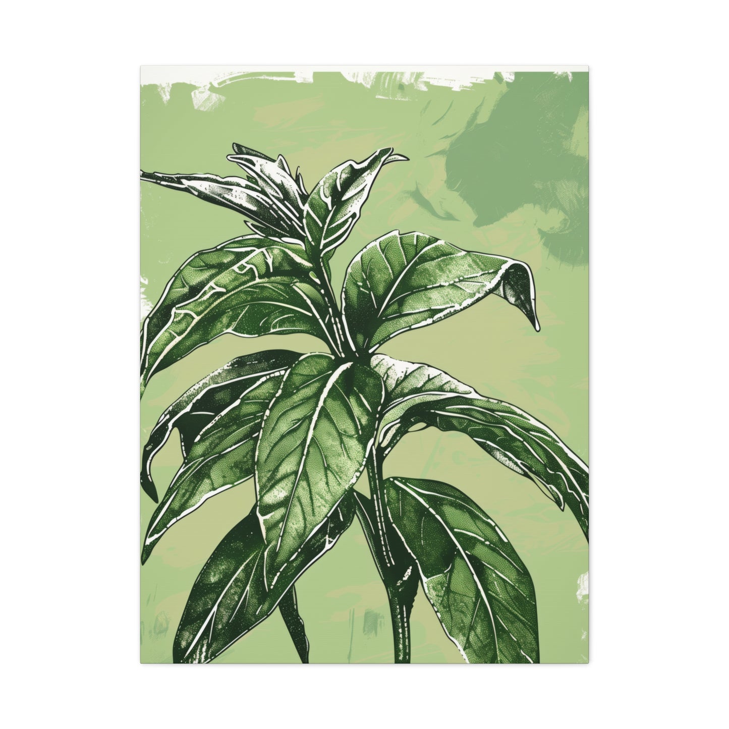 Plant Leaves Digital Illustration Canvas Gallery Wraps