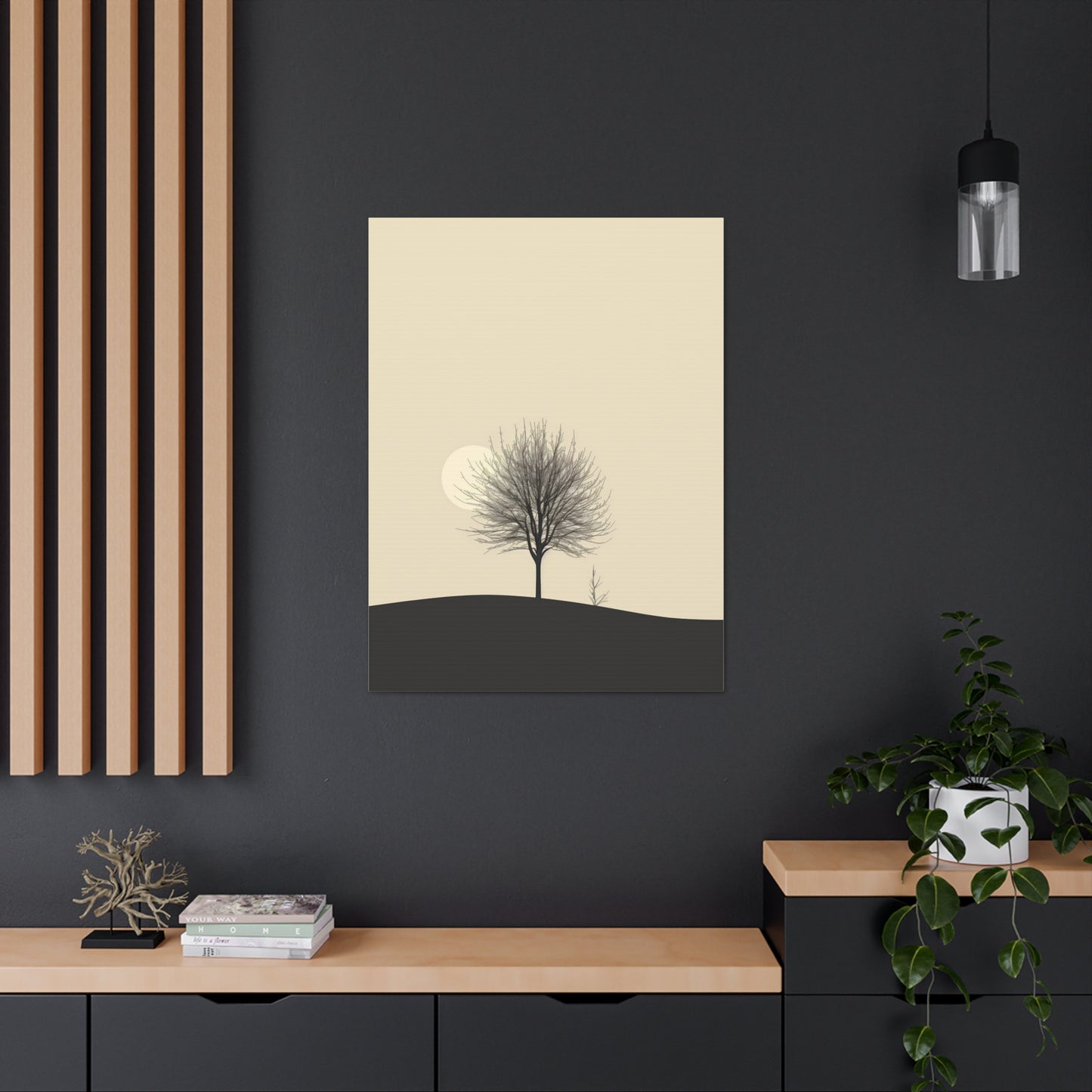 Lone Leafless Tree - Illustration Canvas Gallery Wraps