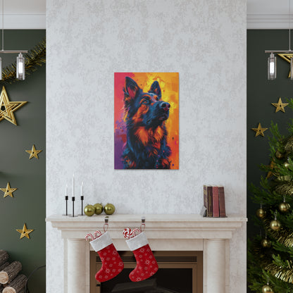 German Shepherd - Abstract Illustration Canvas Gallery Wraps