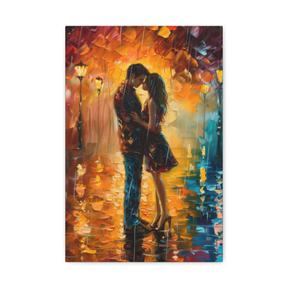 Couple - Leonid Afremov Style Digital Oil Painting Canvas Gallery Wraps