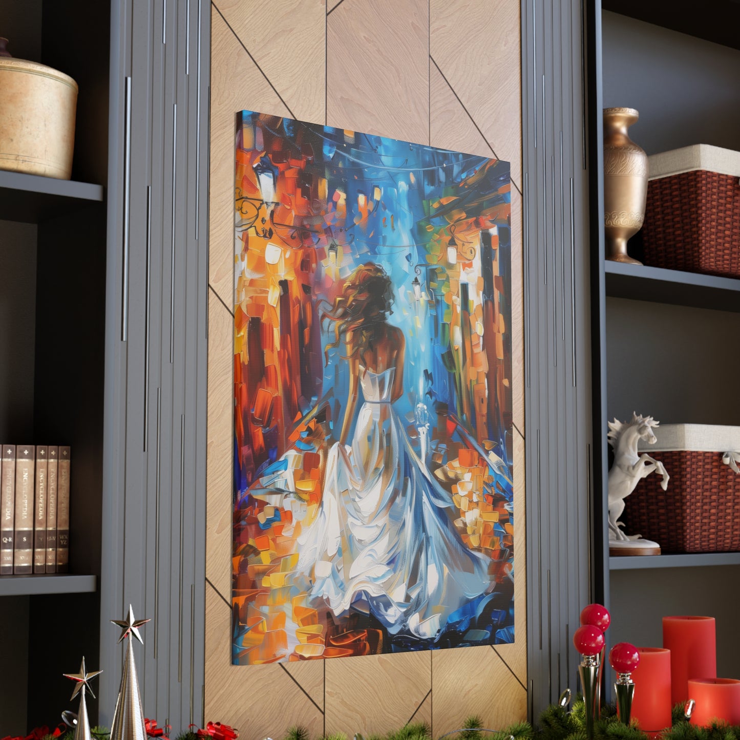 Bride in the Street - Leonid Afremov Style Digital Print Canvas Gallery Wraps