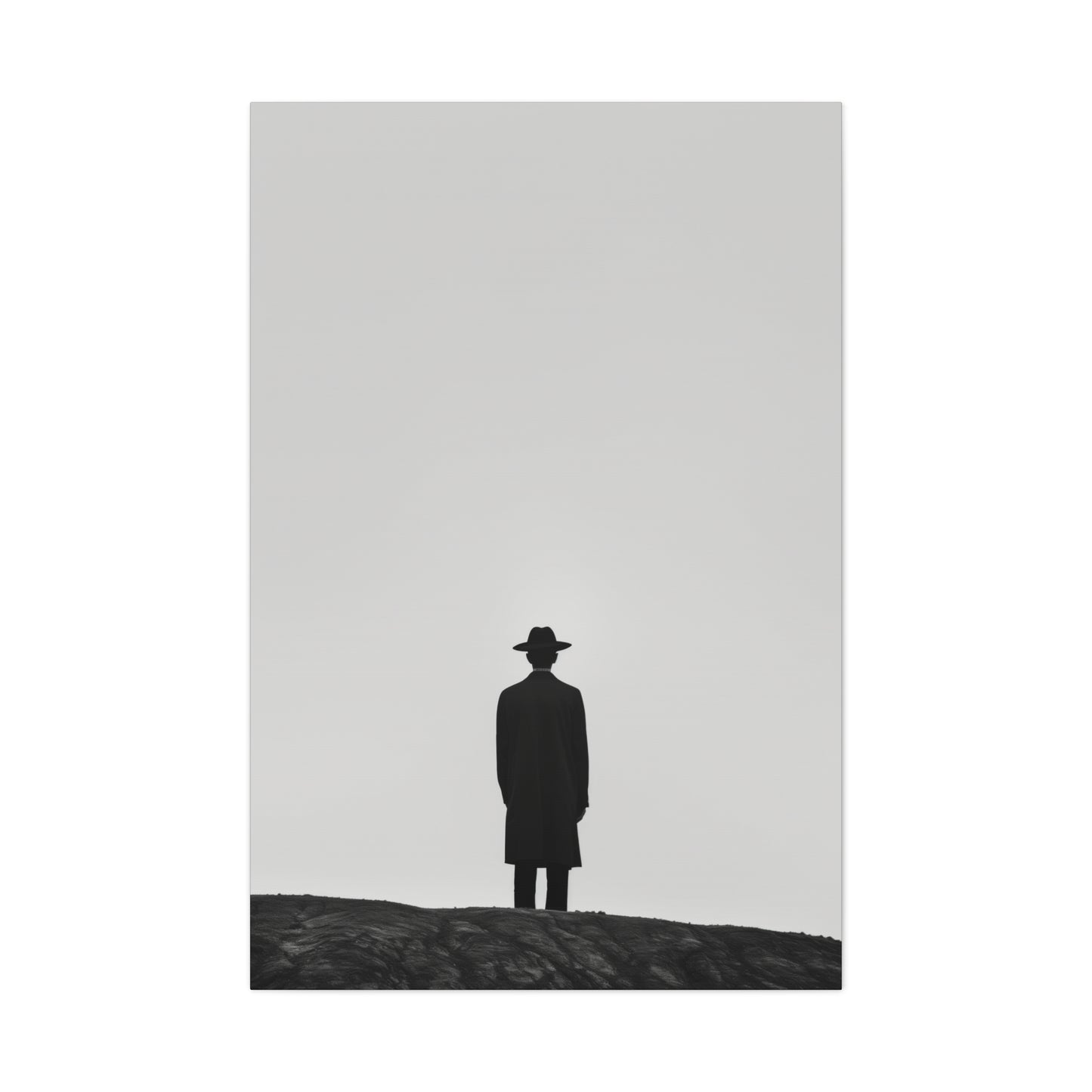 Man Wearing Suit and Porkpie Hat - Takeshi Kitano Style Digital Illustration Canvas Gallery Wraps