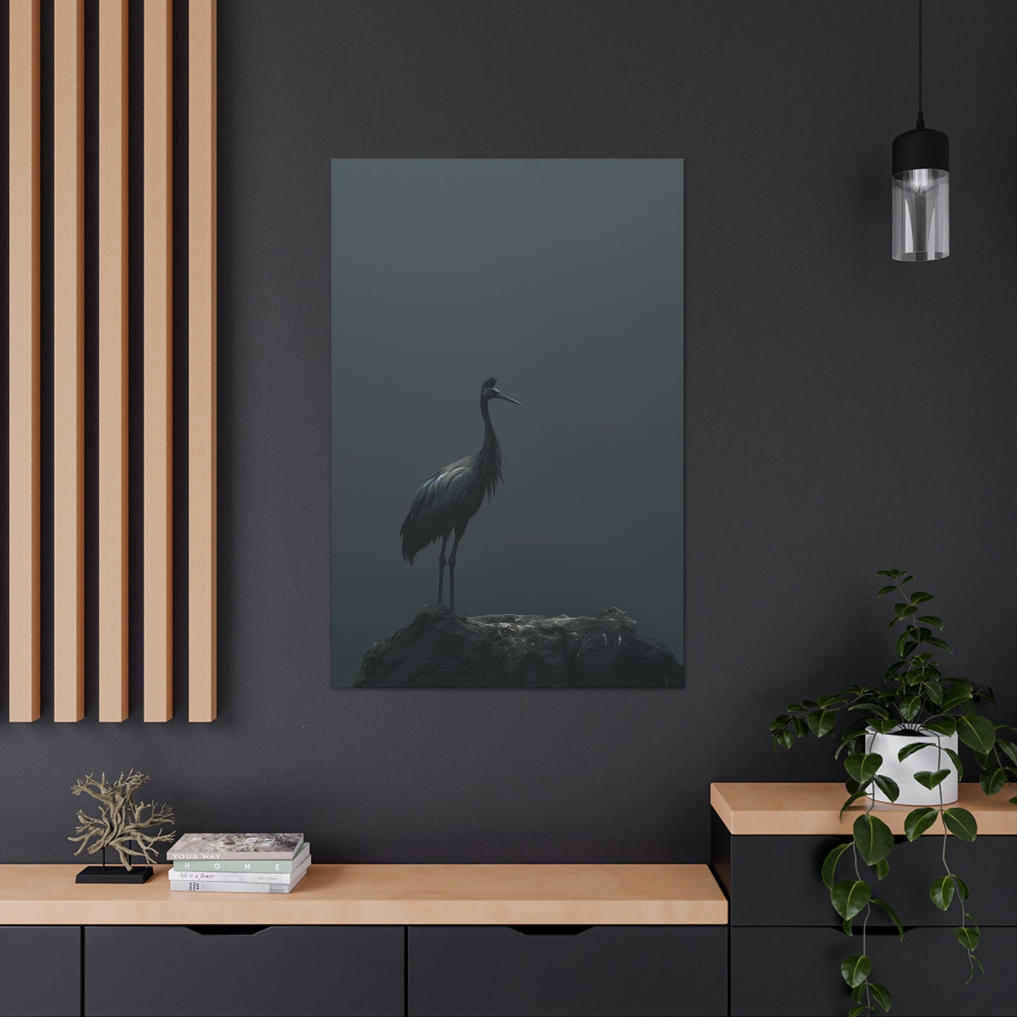 Egret Digital Illustration Canvas Gallery Wraps