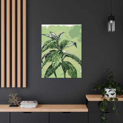 Plant Leaves Digital Illustration Canvas Gallery Wraps