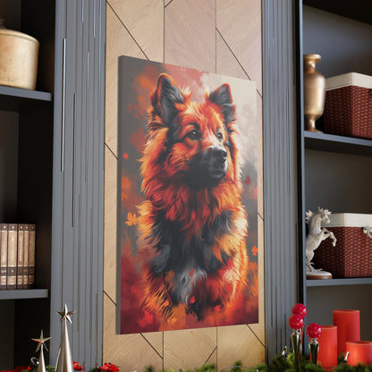 Papillon Dog - Abstract Illustration Canvas Gallery Wraps