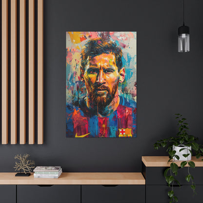 Lionel Messi - Abstract Digital Painting Canvas Gallery Wraps