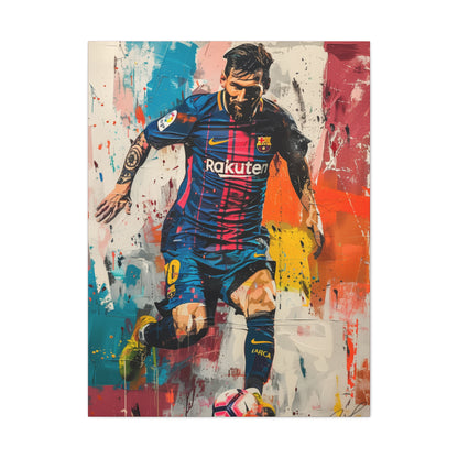 Lionel Messi - Abstract Digital Painting Canvas Gallery Wraps