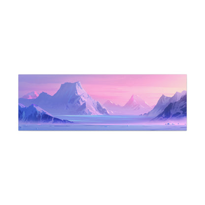 Antarctic Evening Landscape - Digital Illustration Panorama Canvas Gallery Wraps