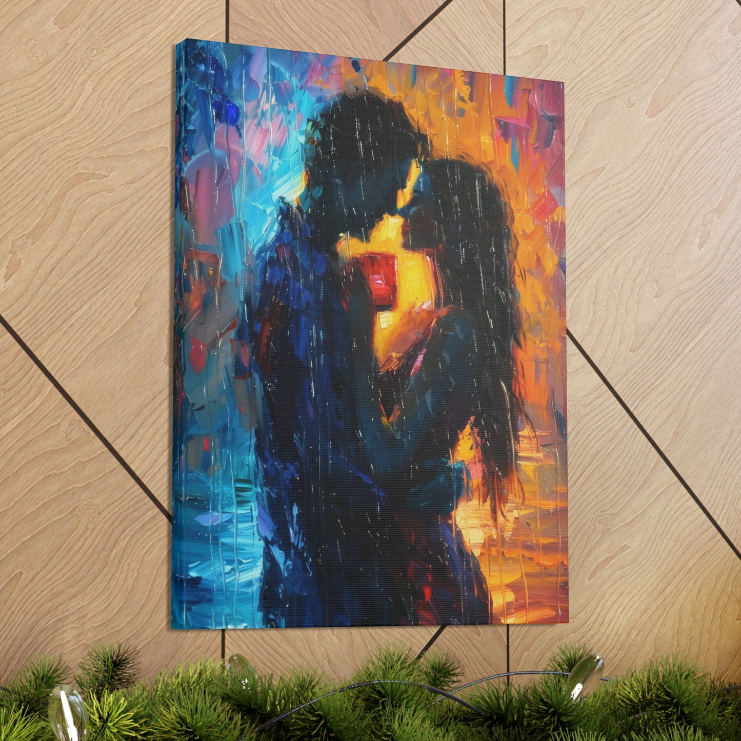 Couple - Leonid Afremov Style Digital Oil Painting Canvas Gallery Wraps