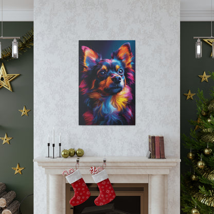 Papillon Dog - Abstract Illustration Canvas Gallery Wraps