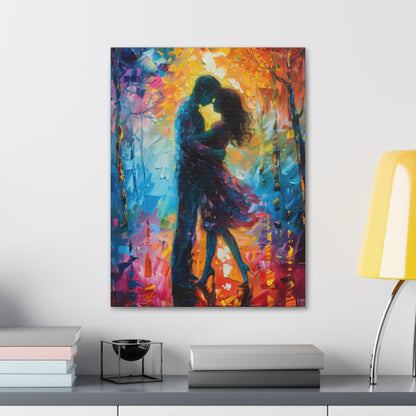 Couple - Leonid Afremov Style Digital Oil Painting Canvas Gallery Wraps