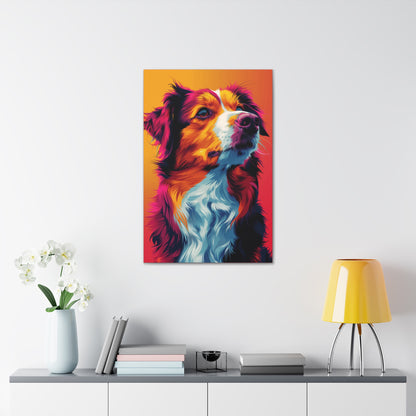 Border Collie Dog - Abstract Illustration Canvas Gallery Wraps