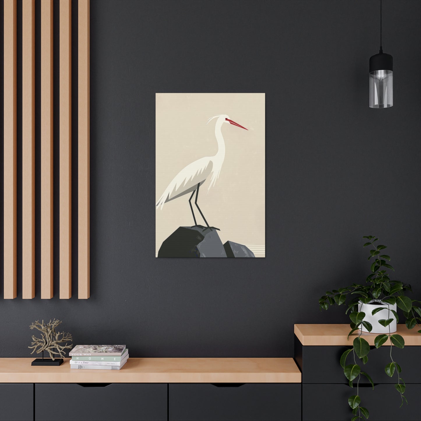 Stork Digital Illustration Canvas Gallery Wraps