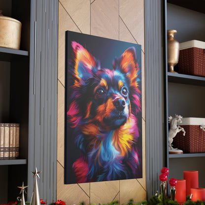 Papillon Dog - Abstract Illustration Canvas Gallery Wraps