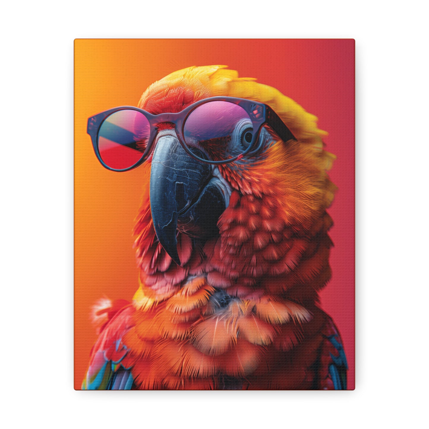 Parrot Wearing Sunglasses - Illustration Canvas Gallery Wraps